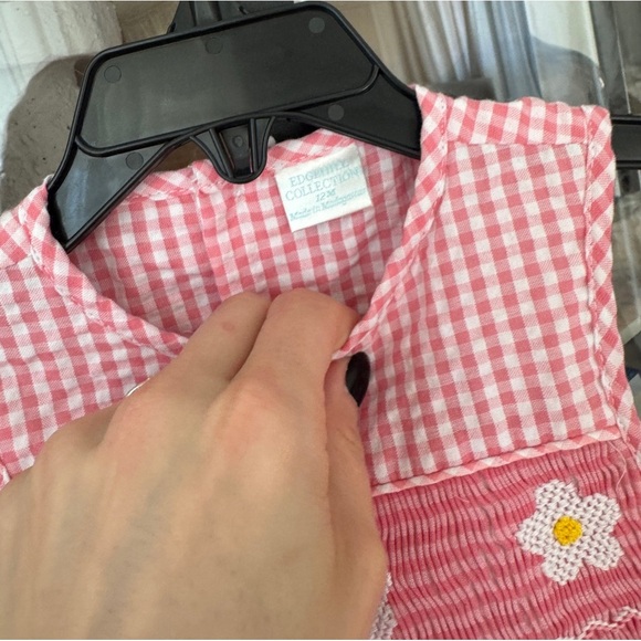 NWT Edgehill Collection smocked dress toddler baby girl bloomers daisy bow - Picture 4 of 7